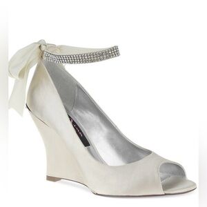 Nina Satin Wedge Shoe